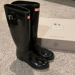 Hunter Original Tall Gloss Boots Black 10